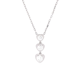 Cartier D'Amour 3 Diamonds Heart Necklace 18K White Gold with Diamonds