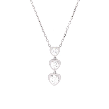 Cartier D'Amour 3 Diamonds Heart Necklace 18K White Gold with Diamonds
