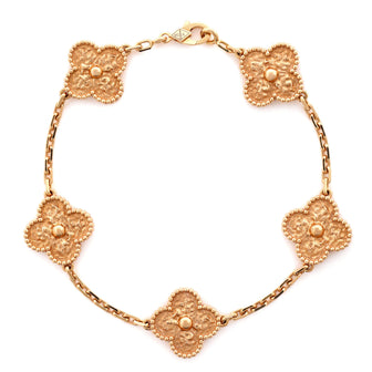 Van Cleef & Arpels Vintage Alhambra 5 Motifs Bracelet 18K Rose Gold