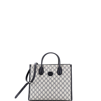 Gucci Structured Top Handle Open Tote GG Coated Canvas Small