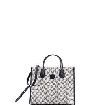 Gucci Structured Top Handle Open Tote GG Coated Canvas Small