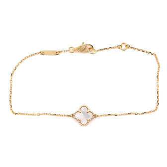 Van Cleef & Arpels Sweet Alhambra Bracelet 18K Yellow Gold and Mother of Pearl