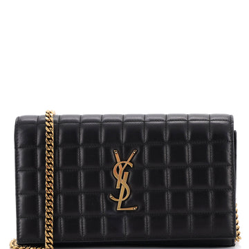 Saint Laurent Cassandre Wallet on Chain Quilted Leather Medium
