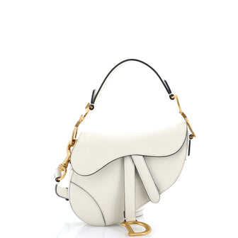 Christian Dior Saddle Handbag with Strap Leather Mini
