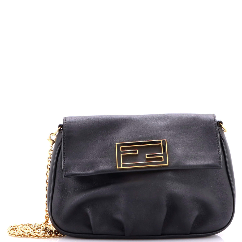 Fendi Fendista Pochette Crossbody Leather Black 4015681