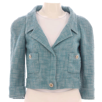 Chanel Women's Two Pocket Cropped Jacket Tweed