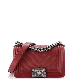 Chanel Boy Flap Bag Chevron Caviar Small