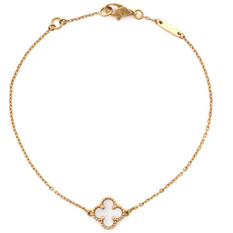 Van Cleef & Arpels Sweet Alhambra Bracelet 18K Yellow Gold and Mother of Pearl