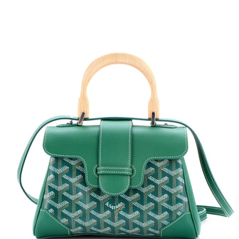 Goyard Saigon Top Handle Bag Coated Canvas with Leather Mini