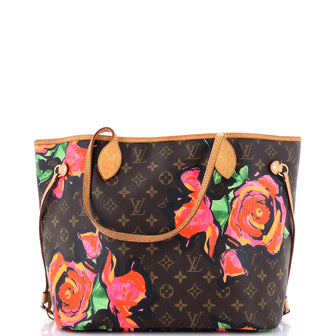 Louis Vuitton Neverfull Tote Limited Edition Monogram Roses MM