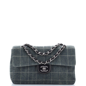 Chanel Chocolate Bar Flap Bag Quilted Denim Medium