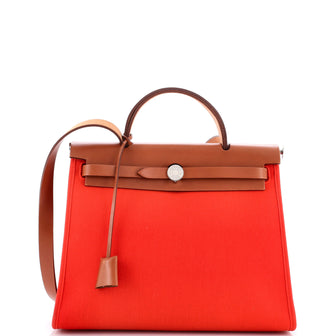 Hermes Herbag Zip Leather and Toile 31