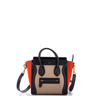 Celine Tricolor Luggage Bag Leather Nano