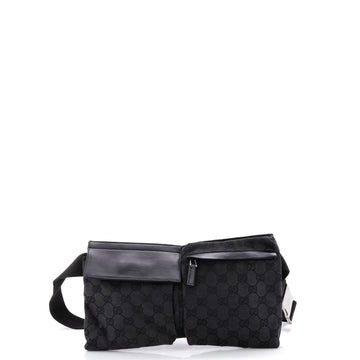 Gucci Vintage Double Belt Bag GG Canvas with Leather