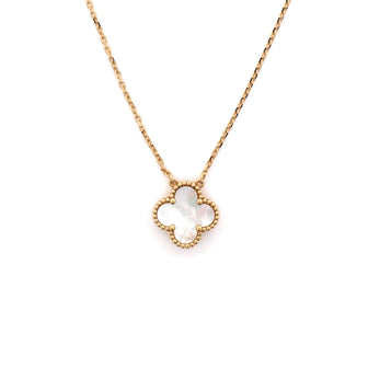 Van Cleef & Arpels Vintage Alhambra Pendant Necklace 18K Yellow Gold and Mother of Pearl