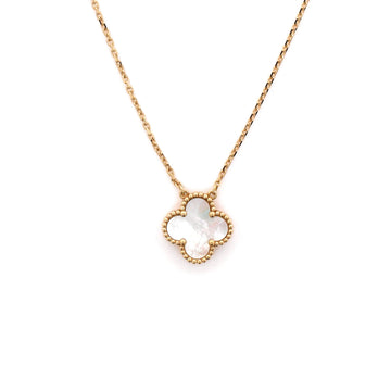 Van Cleef & Arpels Vintage Alhambra Pendant Necklace 18K Yellow Gold and Mother of Pearl