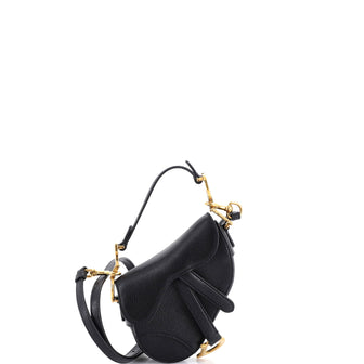 Christian Dior Saddle Handbag Leather Micro