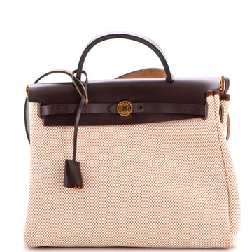 Hermes Herbag Zip Criss Viking Toile and Leather 31