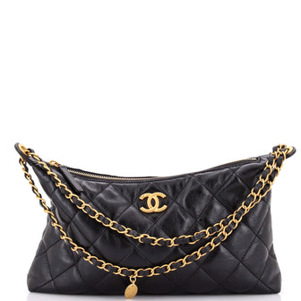 Chanel CC Medallion Hobo Quilted Lambskin Medium