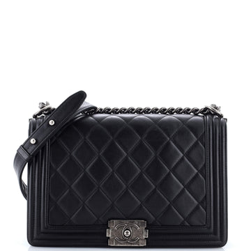 Chanel Boy Flap Bag Quilted Calfskin Old Medium