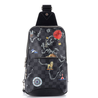 Louis Vuitton Avenue Sling Bag Limited Edition Renaissance Map Damier Graphite