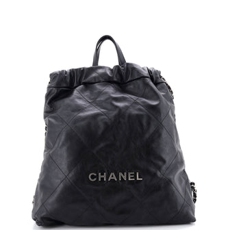 Chanel 22 Chain Backpack Quilted Calfskin Large
