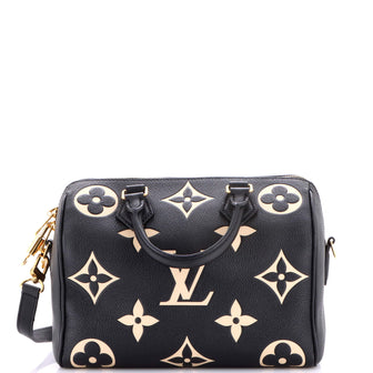 Louis Vuitton Speedy Bandouliere Bag Bicolor Monogram Empreinte Giant 25