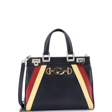 Gucci Zumi Top Handle Bag Striped Leather Small