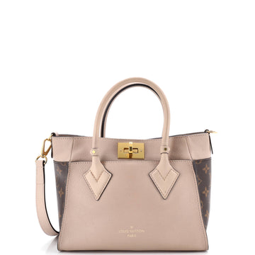 Louis Vuitton On My Side Tote Leather with Monogram Canvas PM