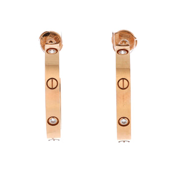 Cartier Love 6 Diamond Hoop Earrings 18K Rose Gold with Diamonds Medium