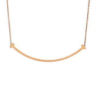 Tiffany & Co. T Smile Pendant Necklace Rose Gold Extra Large