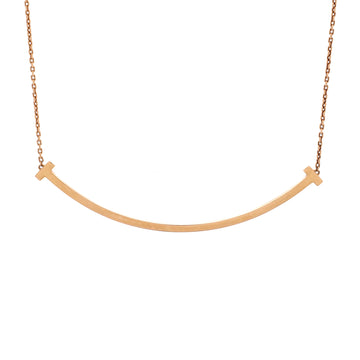 Tiffany & Co. T Smile Pendant Necklace Rose Gold Extra Large
