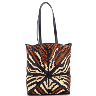 Loewe Puzzle Fold Tote Raffia Medium