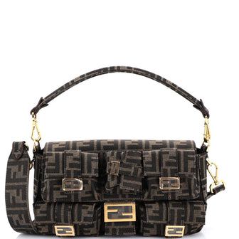 Fendi Multipocket Baguette Bag Zucca Canvas