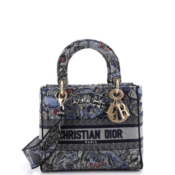 Christian Dior Lady D-Lite Bag Embroidered Canvas Medium