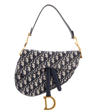 Christian Dior Saddle Handbag Oblique Canvas Medium