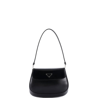 Prada Cleo Flap Shoulder Bag Spazzolato Leather Small