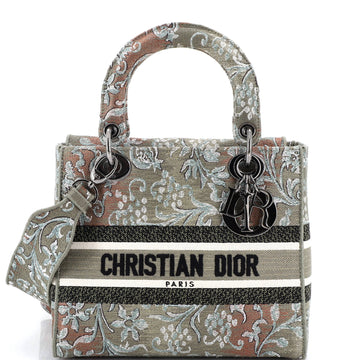 Christian Dior Lady D-Lite Bag Embroidered Canvas Medium