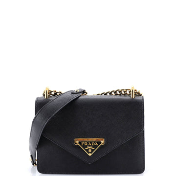 Prada Envelope Flap Chain Shoulder bag Saffiano Leather Small