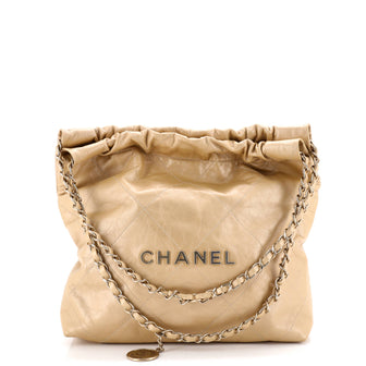 Chanel 22 Chain Hobo Quilted Calfskin Small