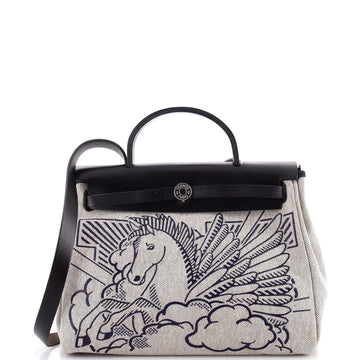 Hermes Herbag Zip Pegase Pop Toile and Leather 31