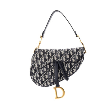 Christian Dior Saddle Handbag Oblique Canvas Medium