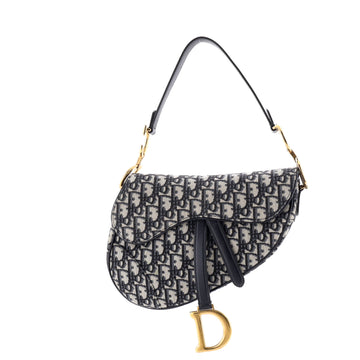 Christian Dior Saddle Handbag Oblique Canvas Medium