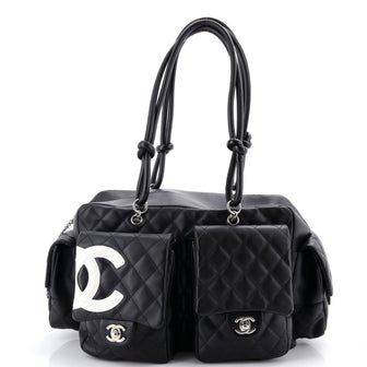 Chanel Cambon Multipocket Reporter Bag Quilted Lambskin Large