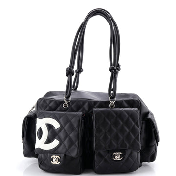 Chanel Cambon Multipocket Reporter Bag Quilted Lambskin Large