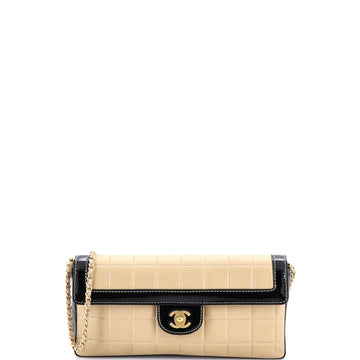 Chanel Chocolate Bar Flap Bag Quilted Lambskin with Patent East West