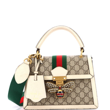 Gucci Queen Margaret Top Handle Bag GG Coated Canvas with Leather Small