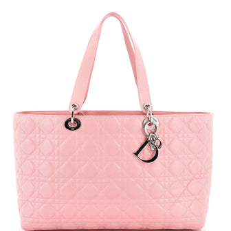 Christian Dior Vintage Lady Dior Tote Cannage Quilt Lambskin Large