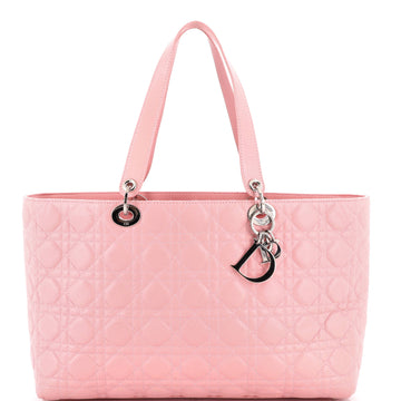 Christian Dior Vintage Lady Dior Tote Cannage Quilt Lambskin Large