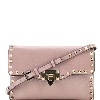 Valentino Garavani Rockstud Flip Lock Flap Bag Leather Medium